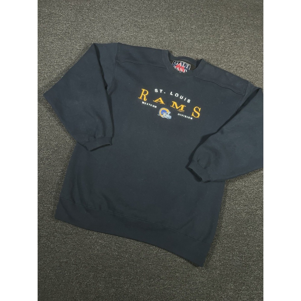 Vintage St Louis Rams Sweatshirt Men's Large Embroidered Crewneck Pullover NFL